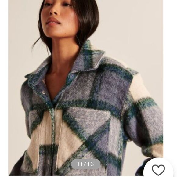 Abercrombie & Fitch | Unisex Street Style Plain Logo Outerwear Plaid Cream/Beige - Picture 6 of 10